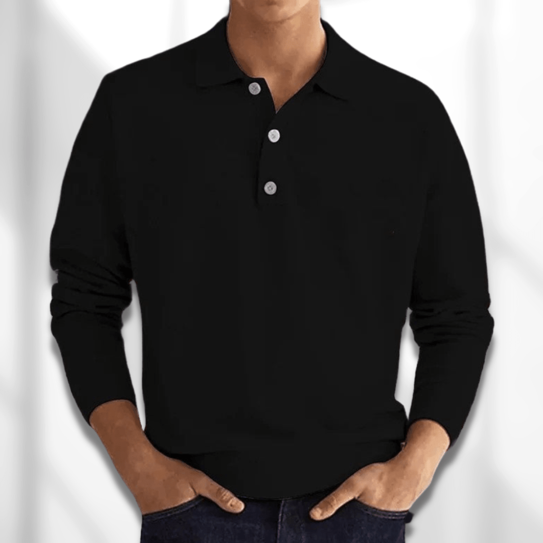 TREVOR | LONG SLEEVE POLO SWEATER